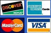 We Accept Major Credit Cards